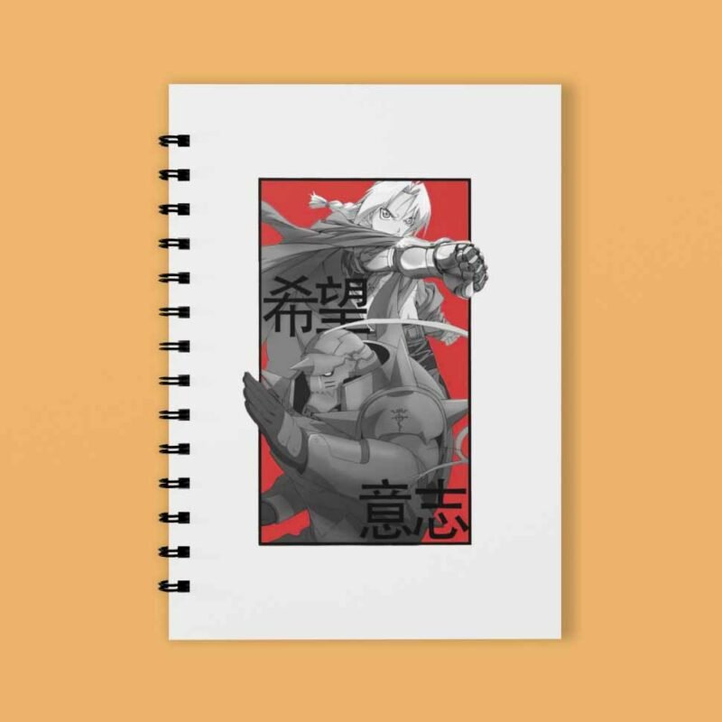 Edward Elri and Alphonse Elric Fullmetal Alchemist Spiral Closeup Notebook