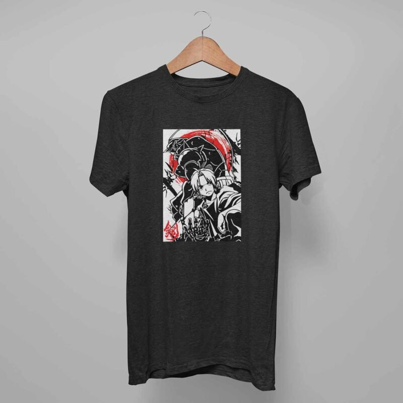 Elric Brothers Fullmetal Alchemist Anime Black T-Shirt
