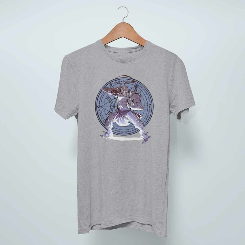 Alphonse Elric Fullmetal Alchemist Anime Sports Grey T-Shirt