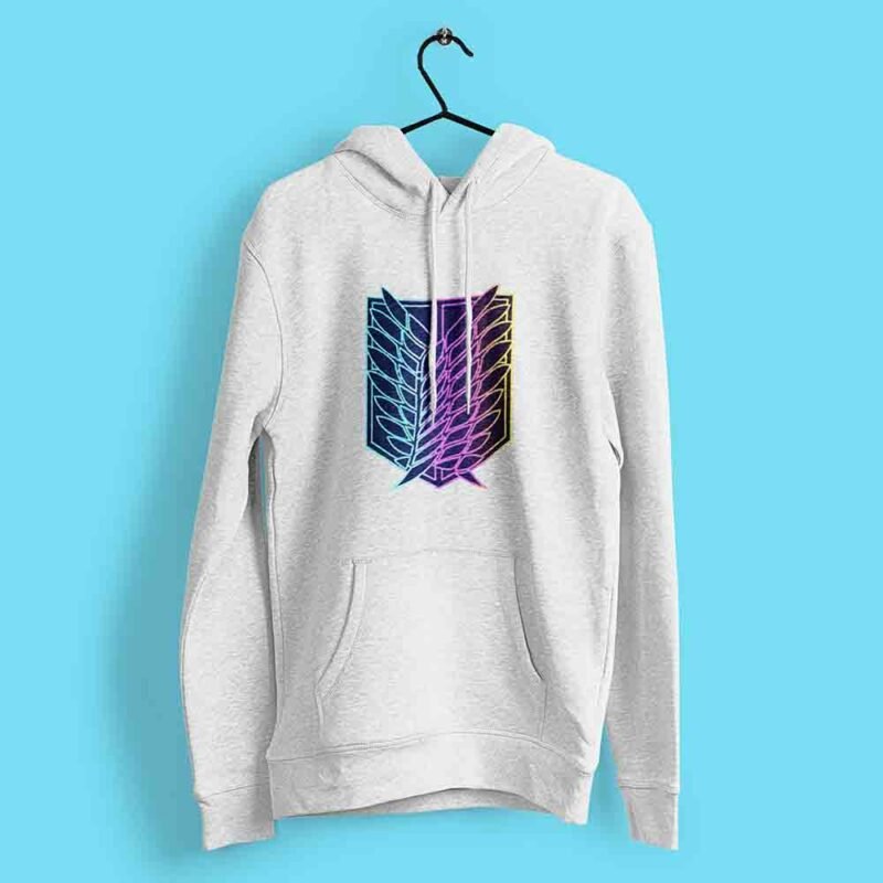Wings of Freedom Neon Attack on Titan White hoodie