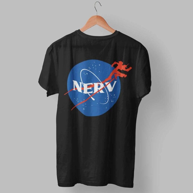 Nerv Neon Genesis Evangelion Anime Black T-Shirt