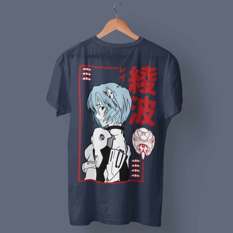 Rei Ayanami Neon Genesis Evangelion Anime Navy T-Shirt