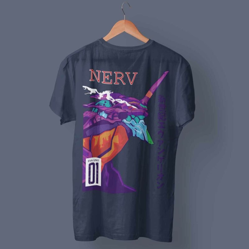 EVA Unit 01 Neon Genesis Evangelion Anime Navy T-Shirt