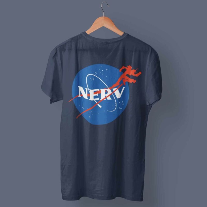 Nerv Neon Genesis Evangelion Anime Navy T-Shirt