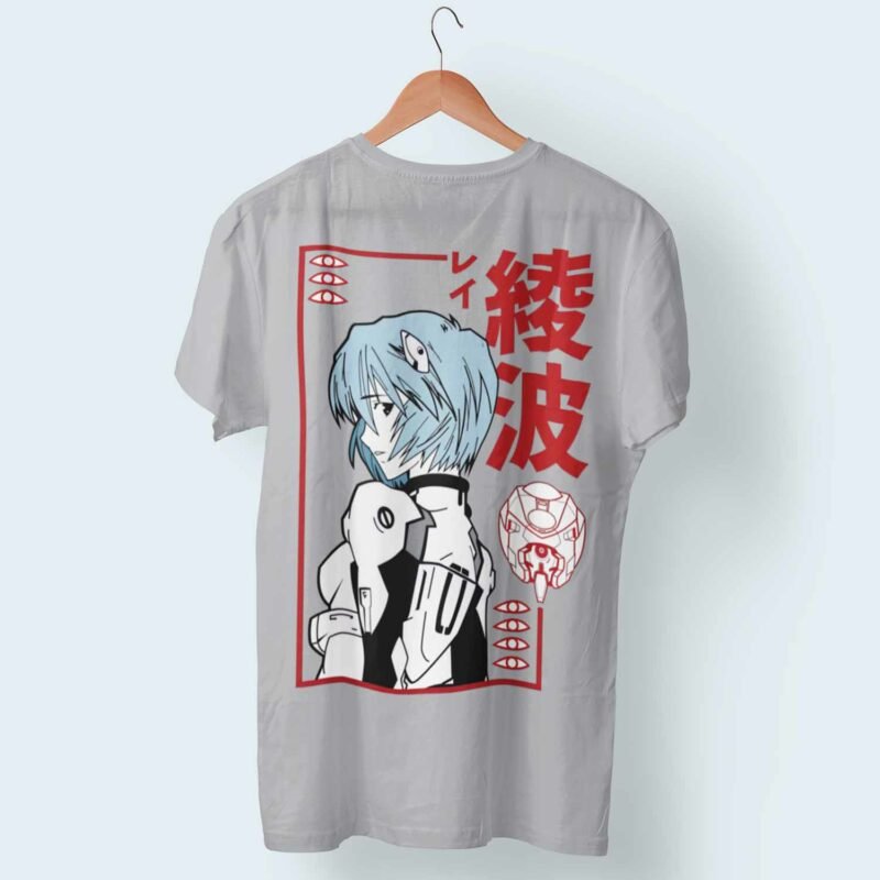 Rei Ayanami Neon Genesis Evangelion Anime Sports Grey T-Shirt
