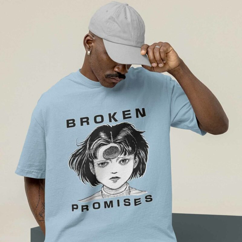 Junji Ito Broken Promises Manga Light Blue Shirt