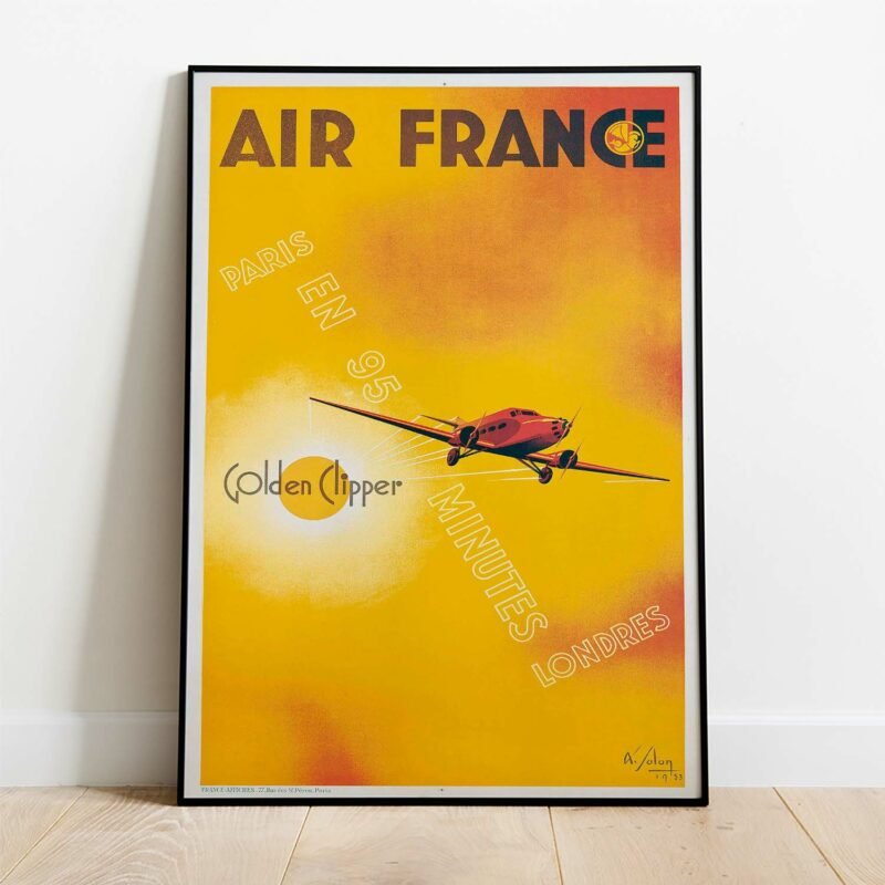 Air france Paris Londres Golden clipper (1933) by Albert Solon Poster