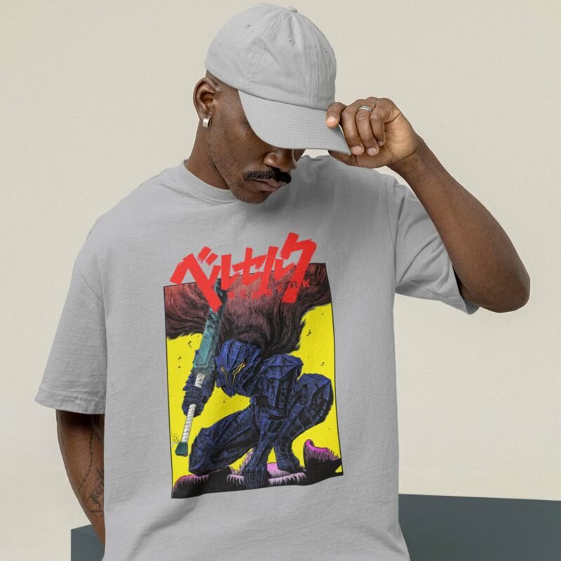 Cool Berserk Guts Dragon Slayer Graphic Sports Grey T-Shirt
