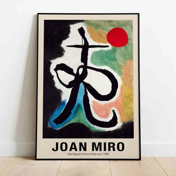 Joan Miro - Dark figure in front of the sun 1949 Painting