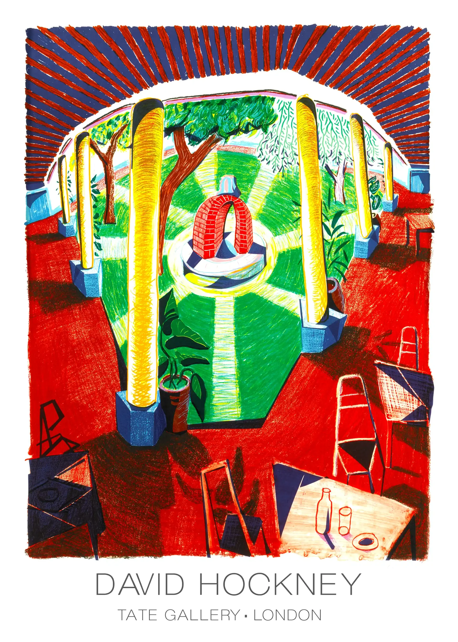 David Hockney Tate Gallery London Exhibition Poster - Vibrant Contemporary Art Print