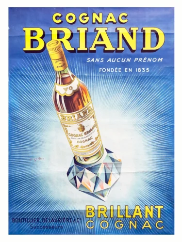 Cognac Briand 1920s French Vintage Advertising Art Print