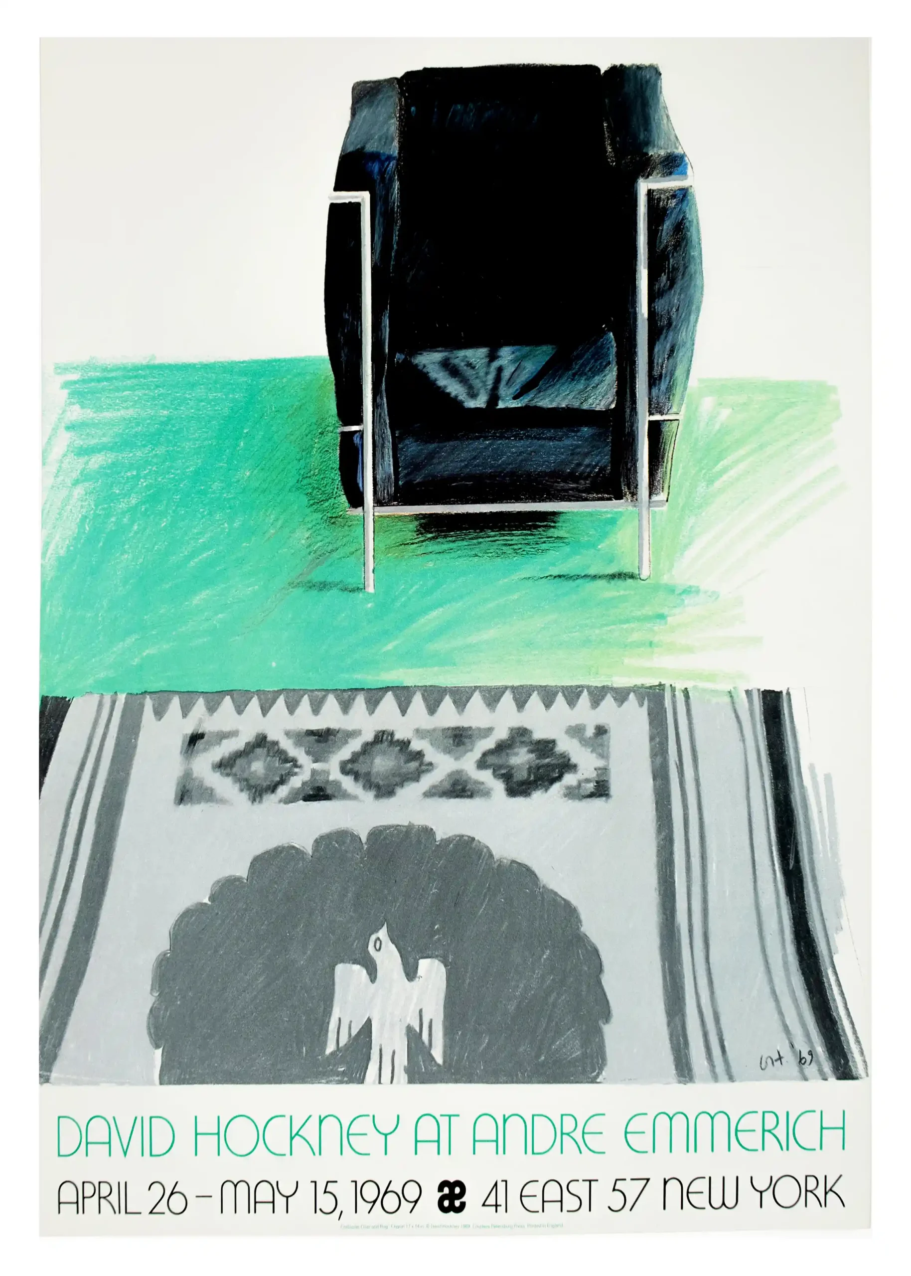 David Hockney "Chair and Rug" Exhibition Poster (1969)
