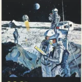 2001: A Space Odyssey 1968 Moon Colony Movie Poster