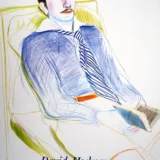 David Hockney Dessins et Gravures Man in Blue Shirt Art Print