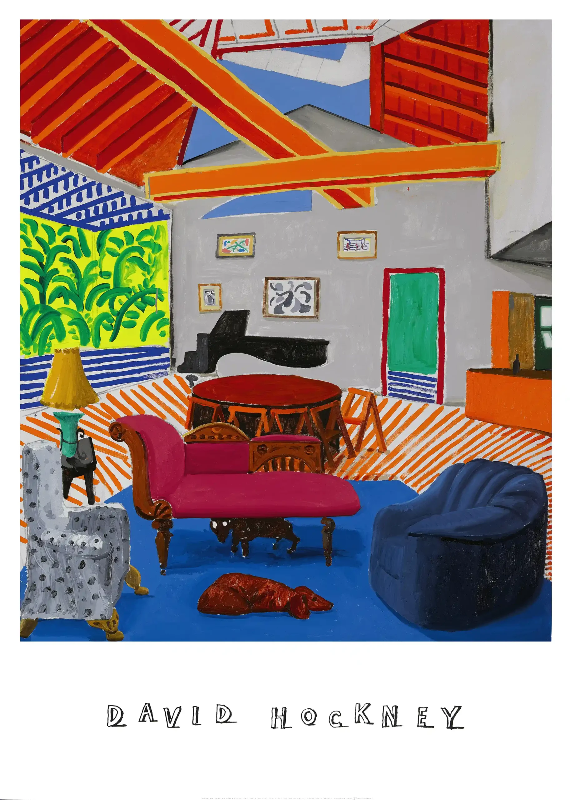 David Hockney The Room, Tarzana Poster | Colorful Modern Art Print