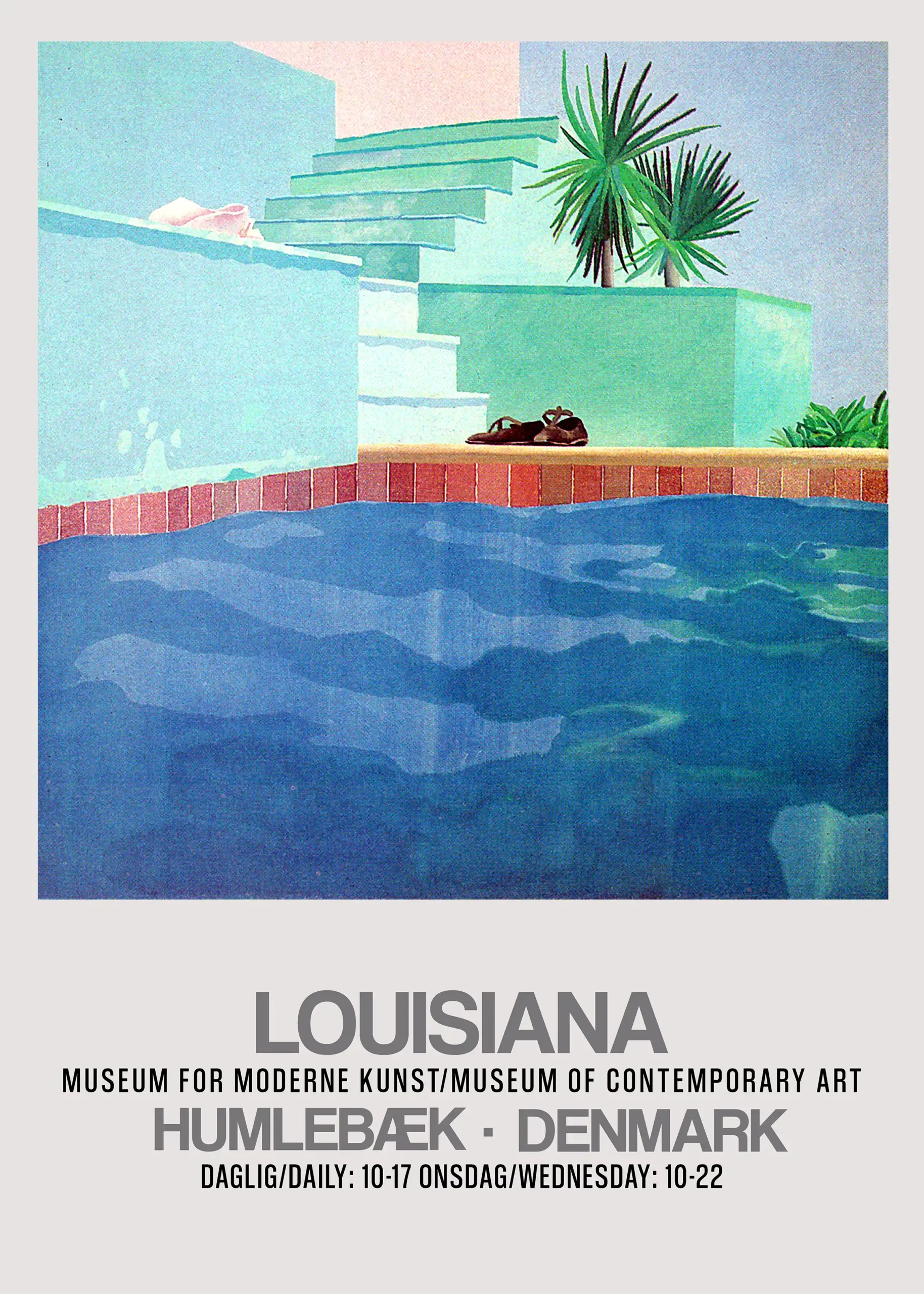 Retro Louisiana Museum Poster | Poolside Vaporwave Art Print from Denmark