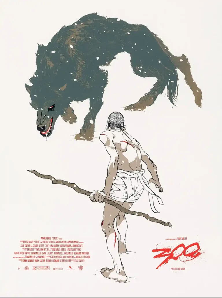 Tomer Hanuka Movie Poster - Young Leonidas vs. The Wolf Art Print
