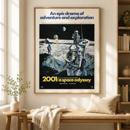MerchFuse 2001 A Space Odyssey Vintage – Gallery Artwork Sci-Fi movie poster with vintage character