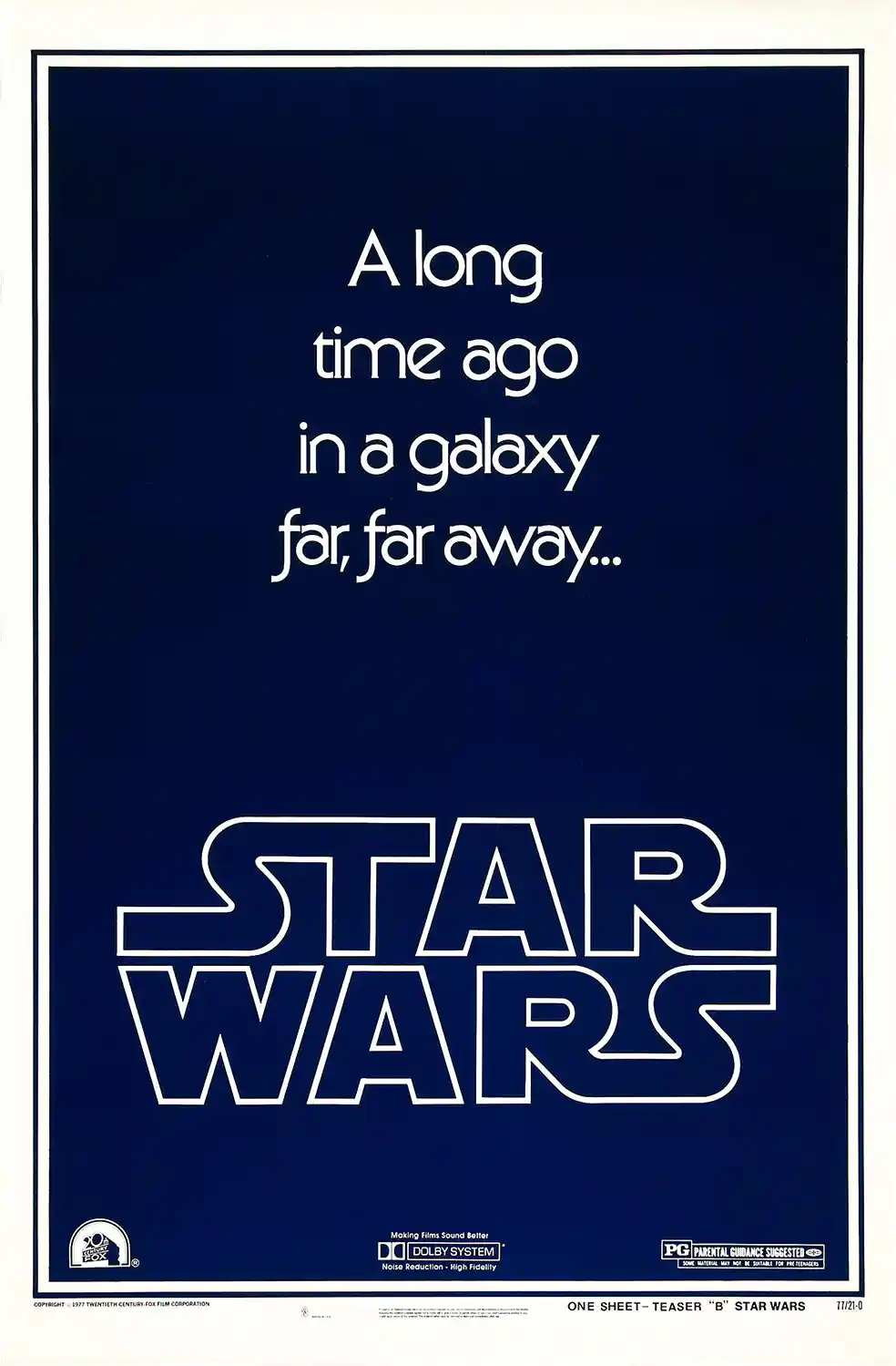 Star Wars: A New Hope Movie Poster – 1977 Teaser Poster: Vintage Sci-Fi Wall Art Print