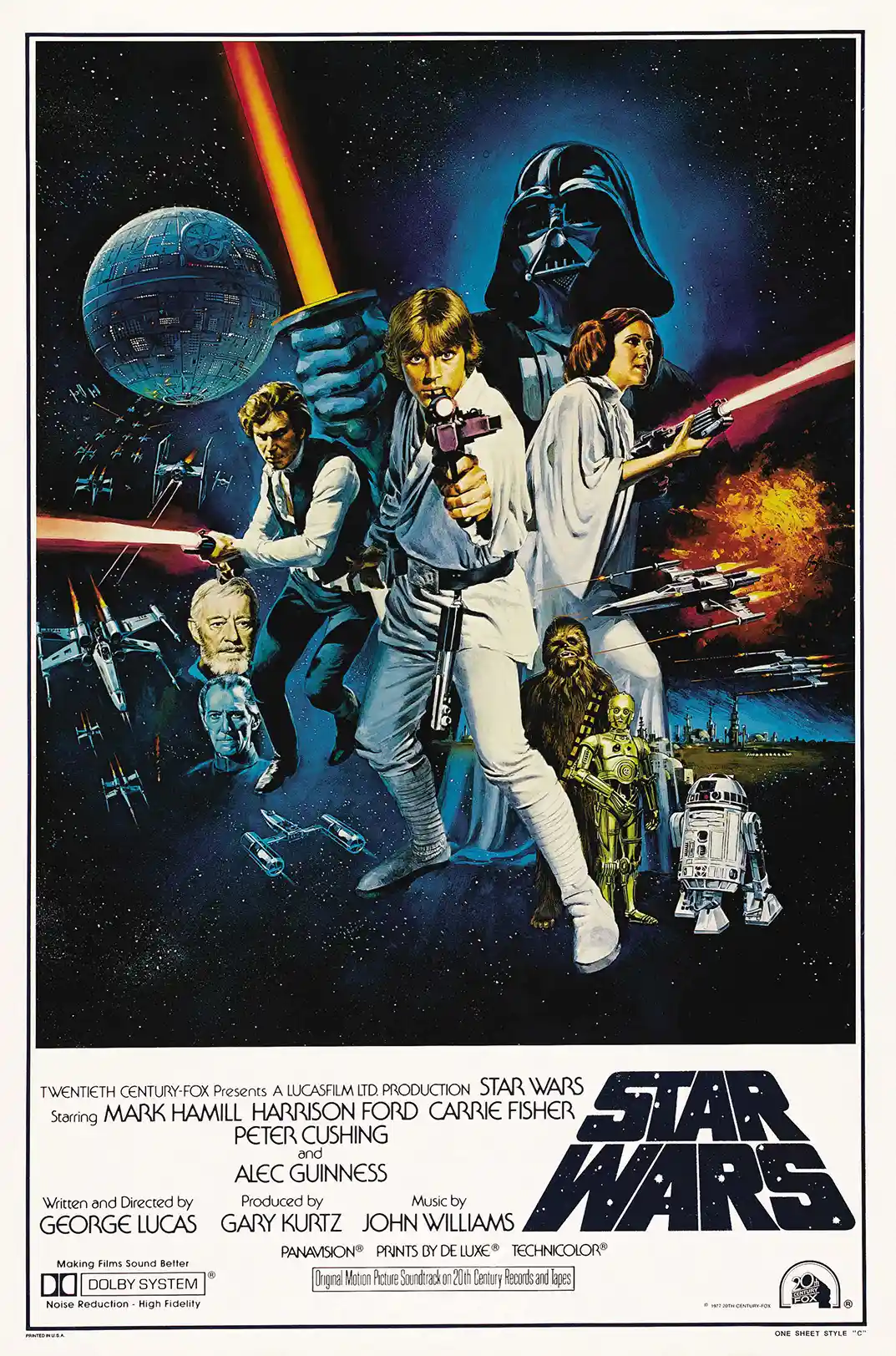 Star Wars: A New Hope Movie Poster – 1977 Classic Poster: Vintage Sci-Fi Wall Art Print