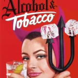 Alcohol and Tobacco Retro Devil Woman Advertising Bar Wall Art Print