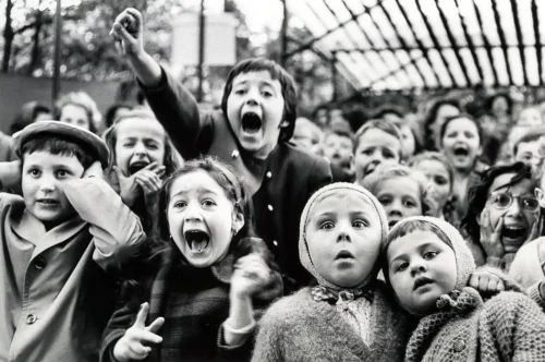Children at a Puppet Theatre Paris 1963 Photography Print