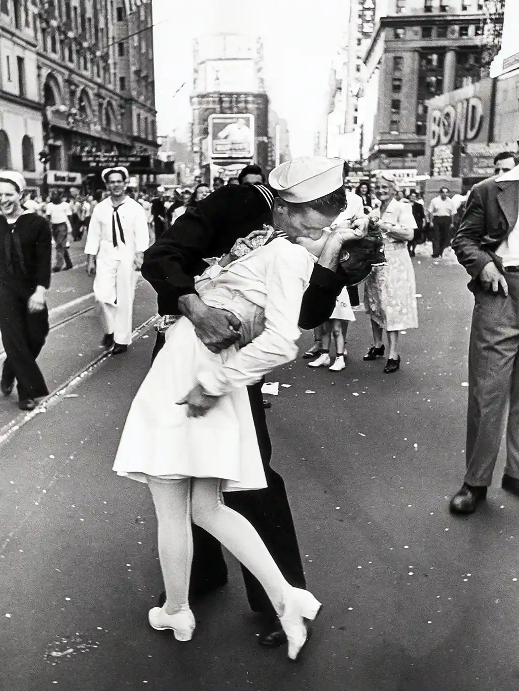 V-J Day in Times Square | Vintage Art Poster | Iconic Sailor Kiss Photo Print