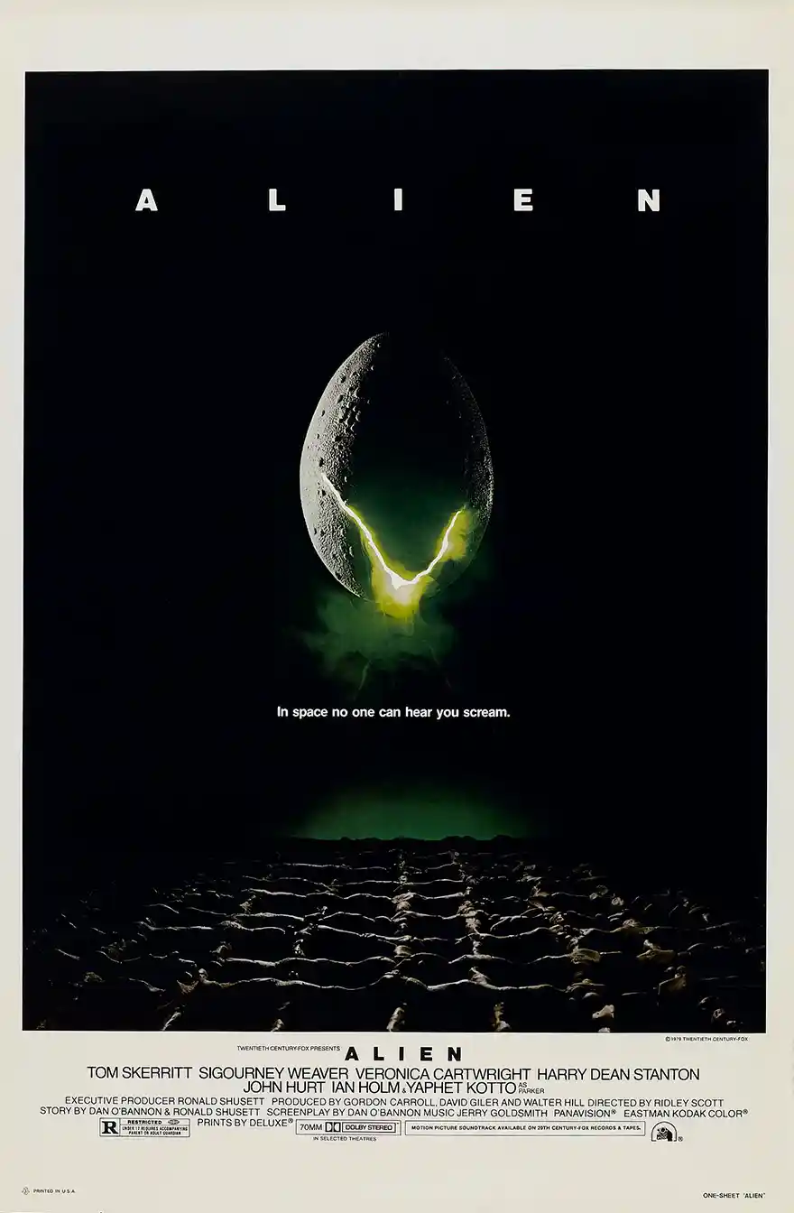 Alien Movie Poster – 1979 Original Theatrical Poster (Version 1): Vintage Sci-Fi Wall Art Print