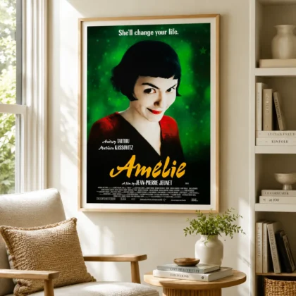 Amélie Modern French Film movie poster for gallery wall display by MerchFuse