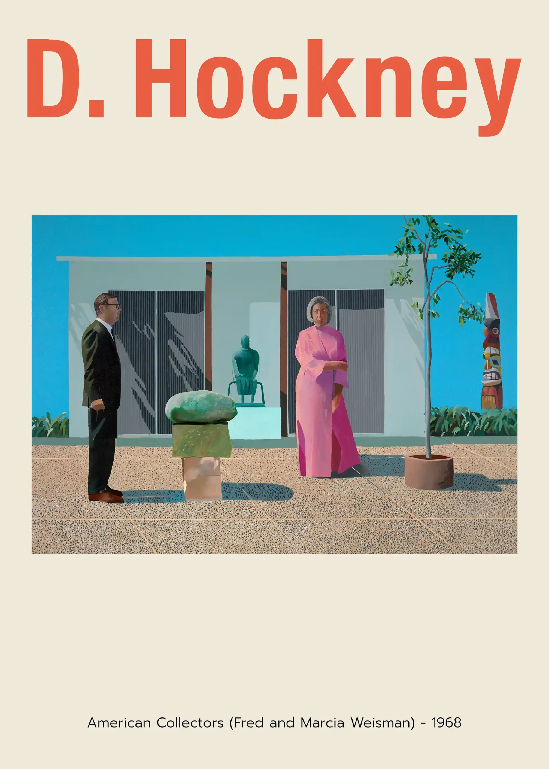 David Hockney "American Collectors" (Fred and Marcia Weisman) 1968 Iconic Pop Art Poster