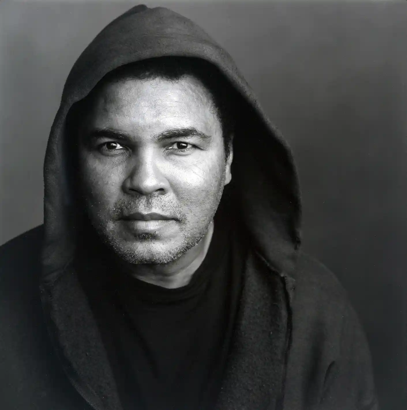 Muhammad Ali | Celebrity Portrait Poster | Iconic Black & White Hooded Print