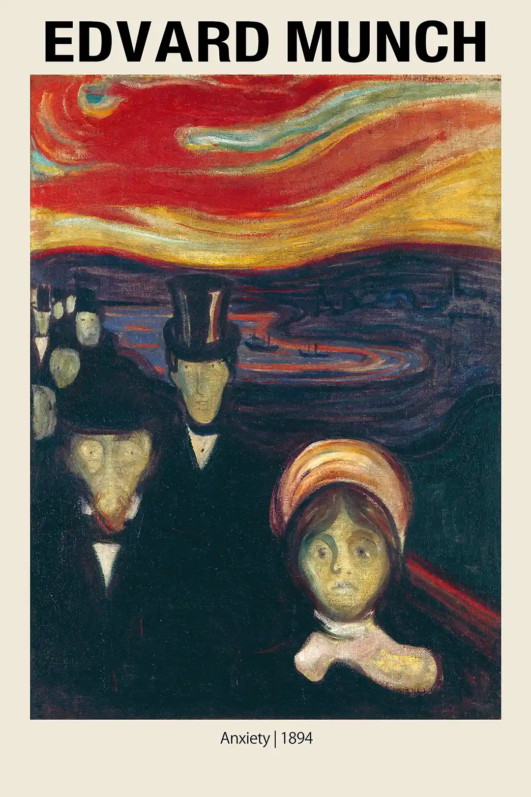 Edvard Munch Anxiety 1894 Expressionist Masterpiece Poster Print | Museum Art Decor