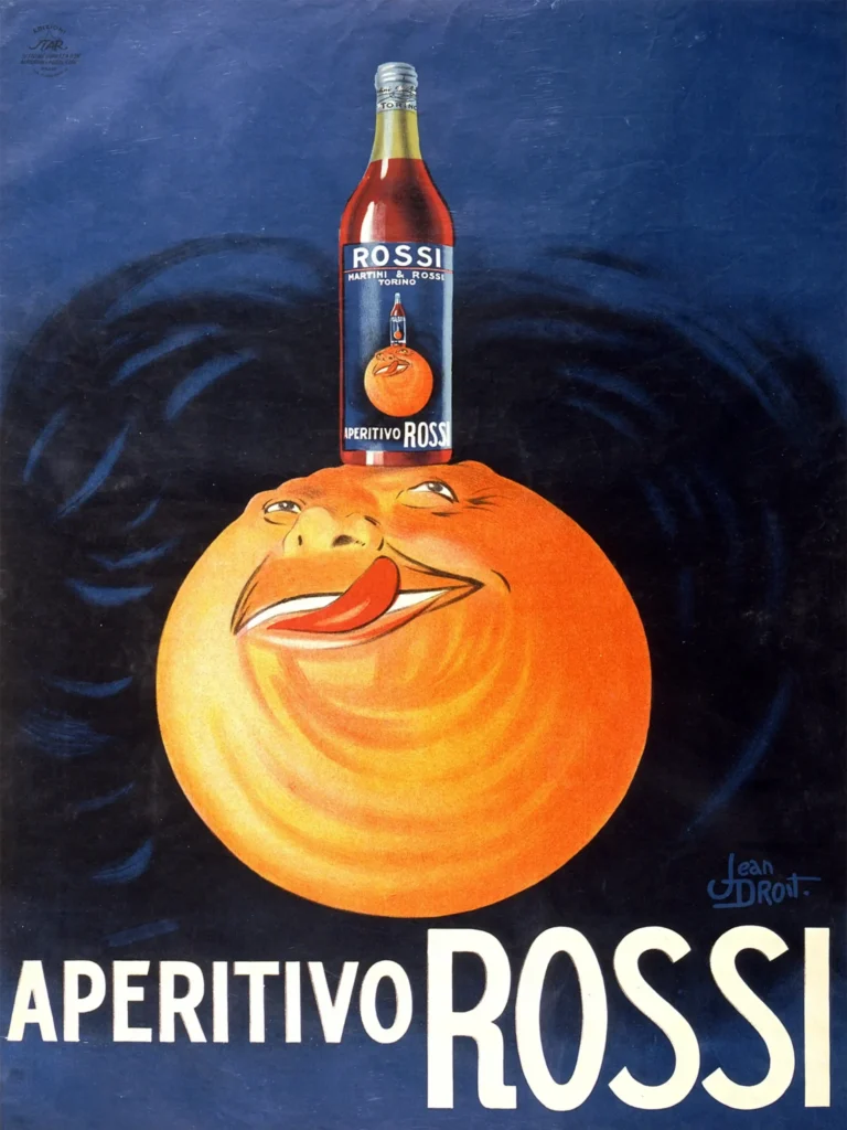 Martini Rossi Aperitivo 1920s — vibrant 1920s Italian advertising art by Jean Droit featuring a