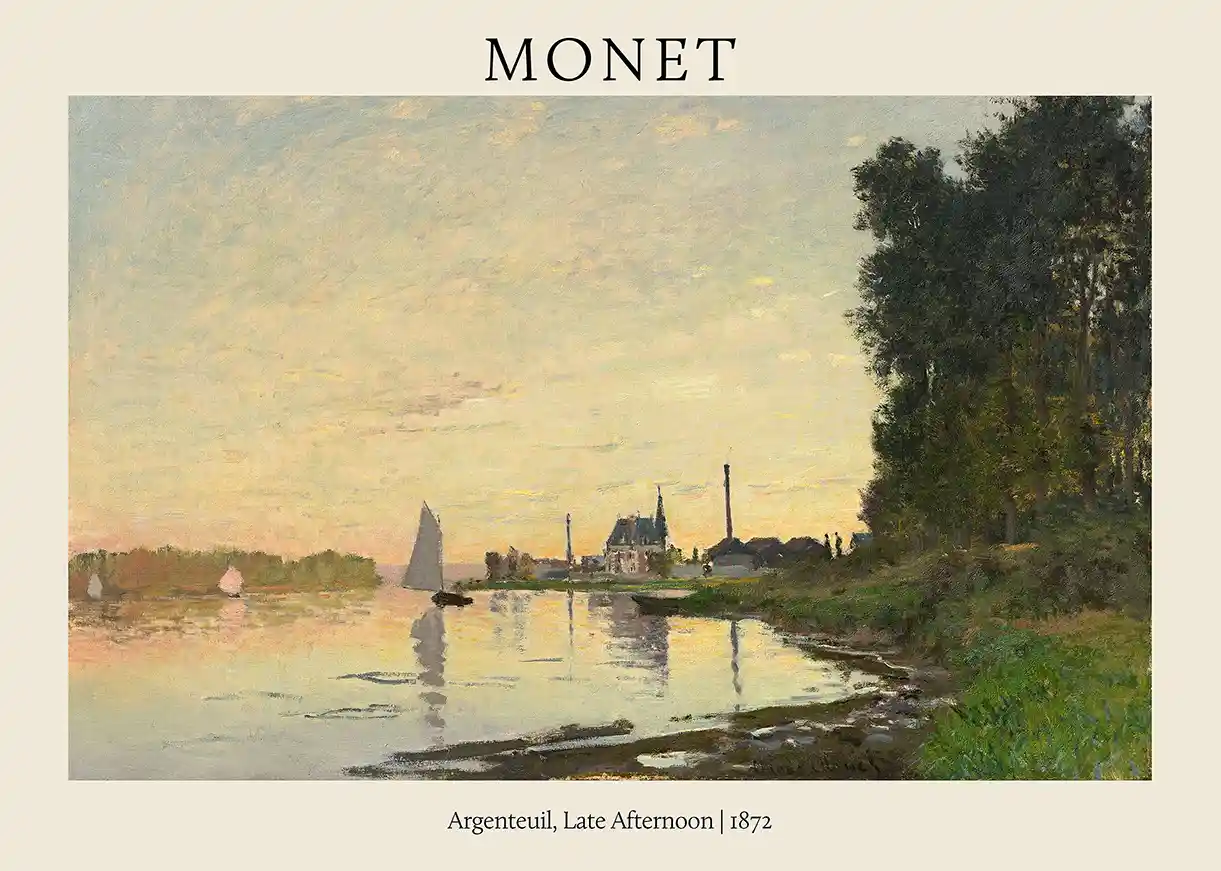 Claude Monet: Argenteuil, Late Afternoon (1872) – Impressionist Landscape Print