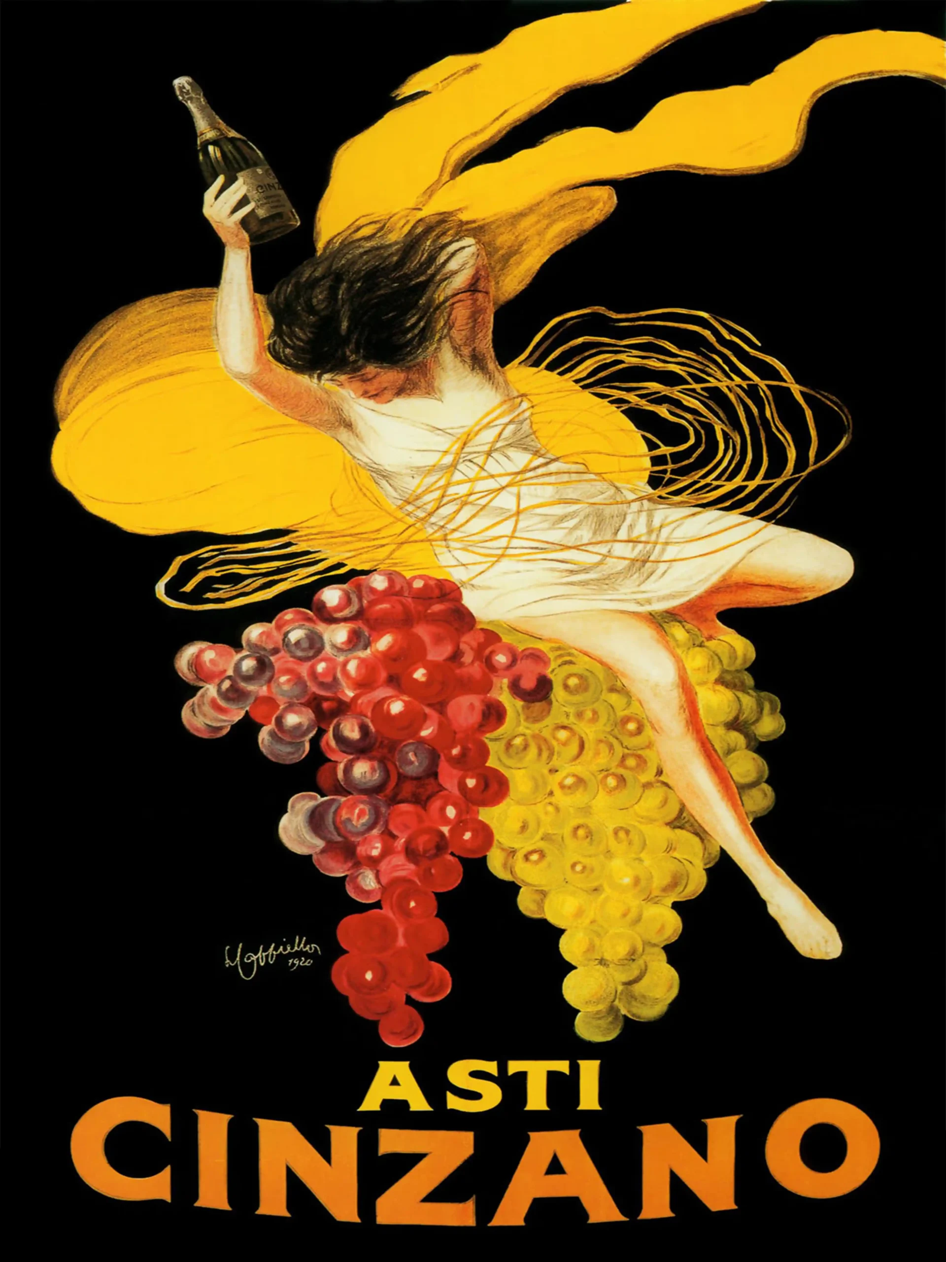 Asti Cinzano 1920 Vintage Poster by Cappiello | Italian Wine Advertising Art