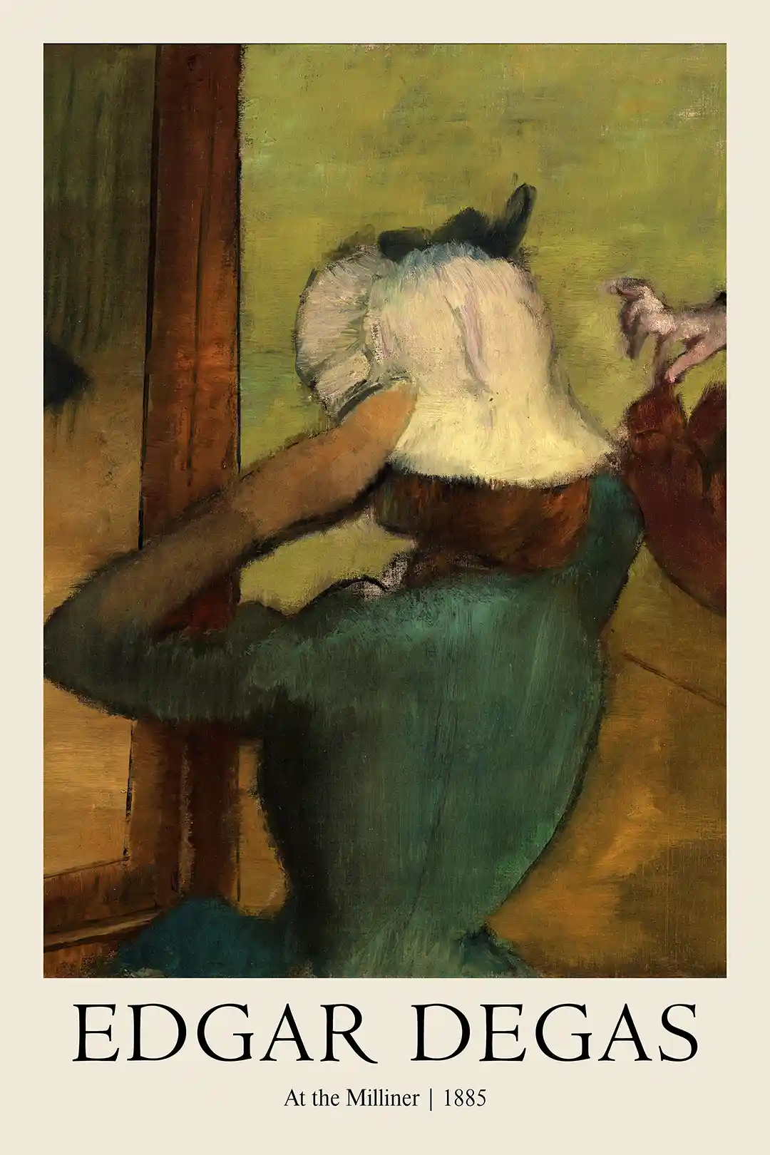 Edgar Degas Poster: "At the Milliner" (1885) Impressionist Masterpiece Print