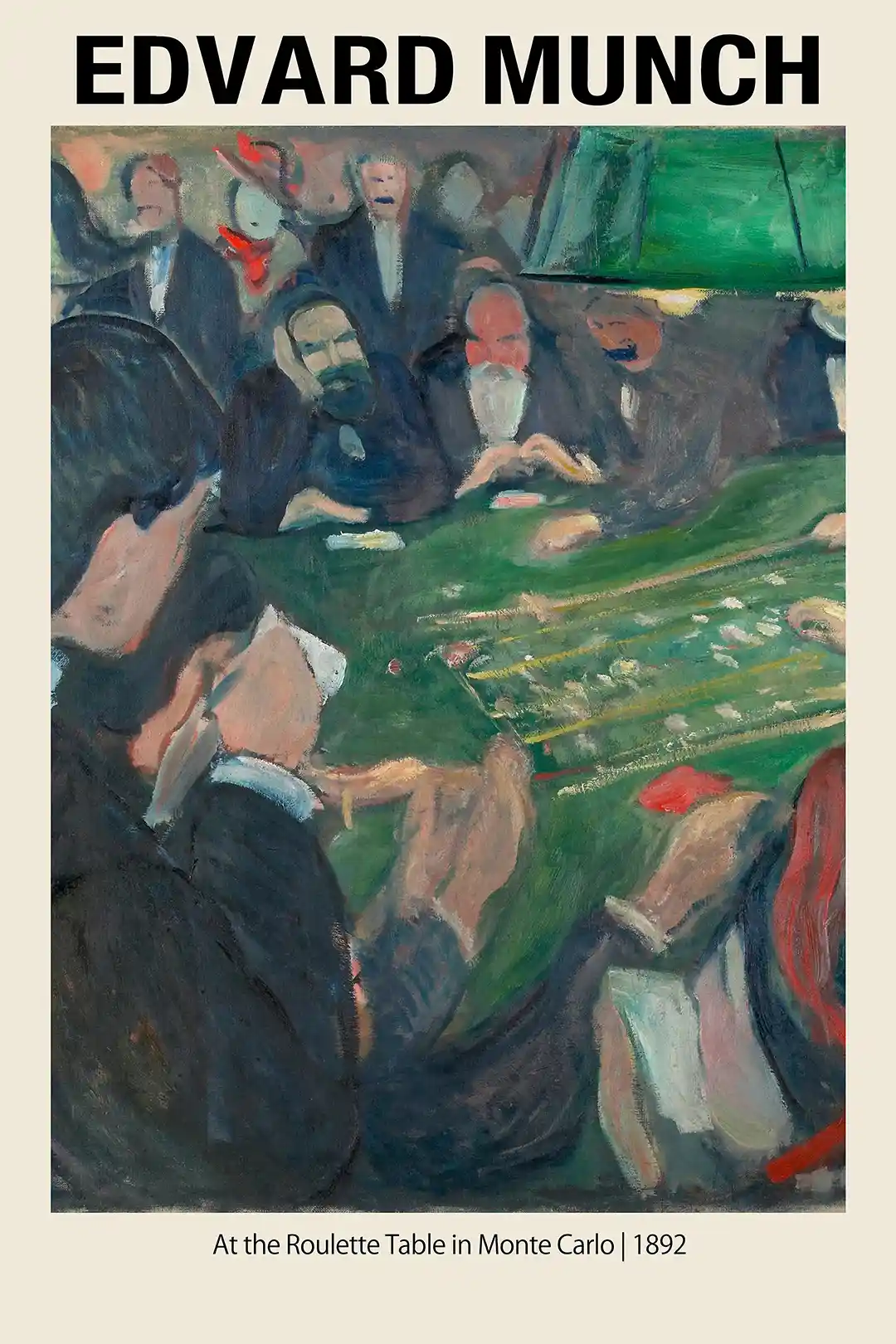 Edvard Munch "At the Roulette Table in Monte Carlo" (1892) Fine Art Poster
