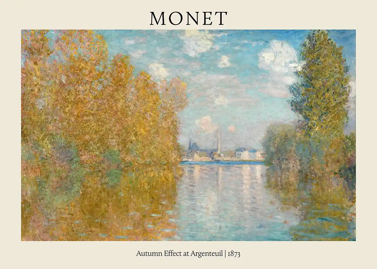 Monet's Autumn Effect at Argenteuil (1873) Impressionism Fine Art Poster