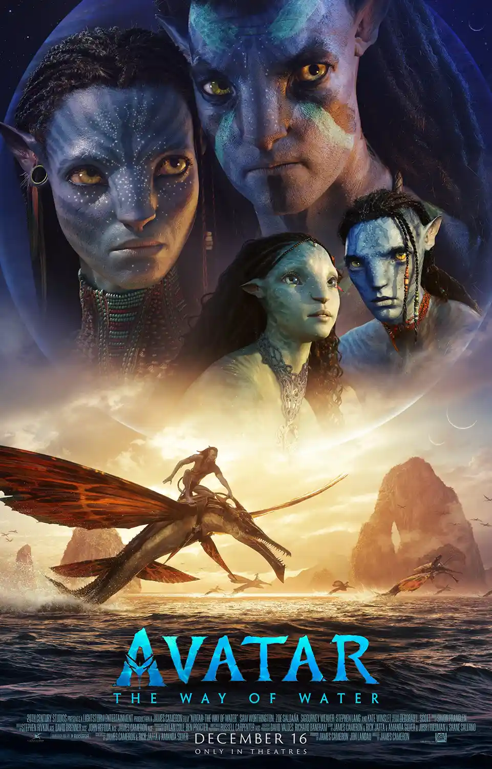 Avatar: The Way Of Water Movie Poster – Iconic Poster (2022 Version 2): Modern Sci-Fi Wall Art Print