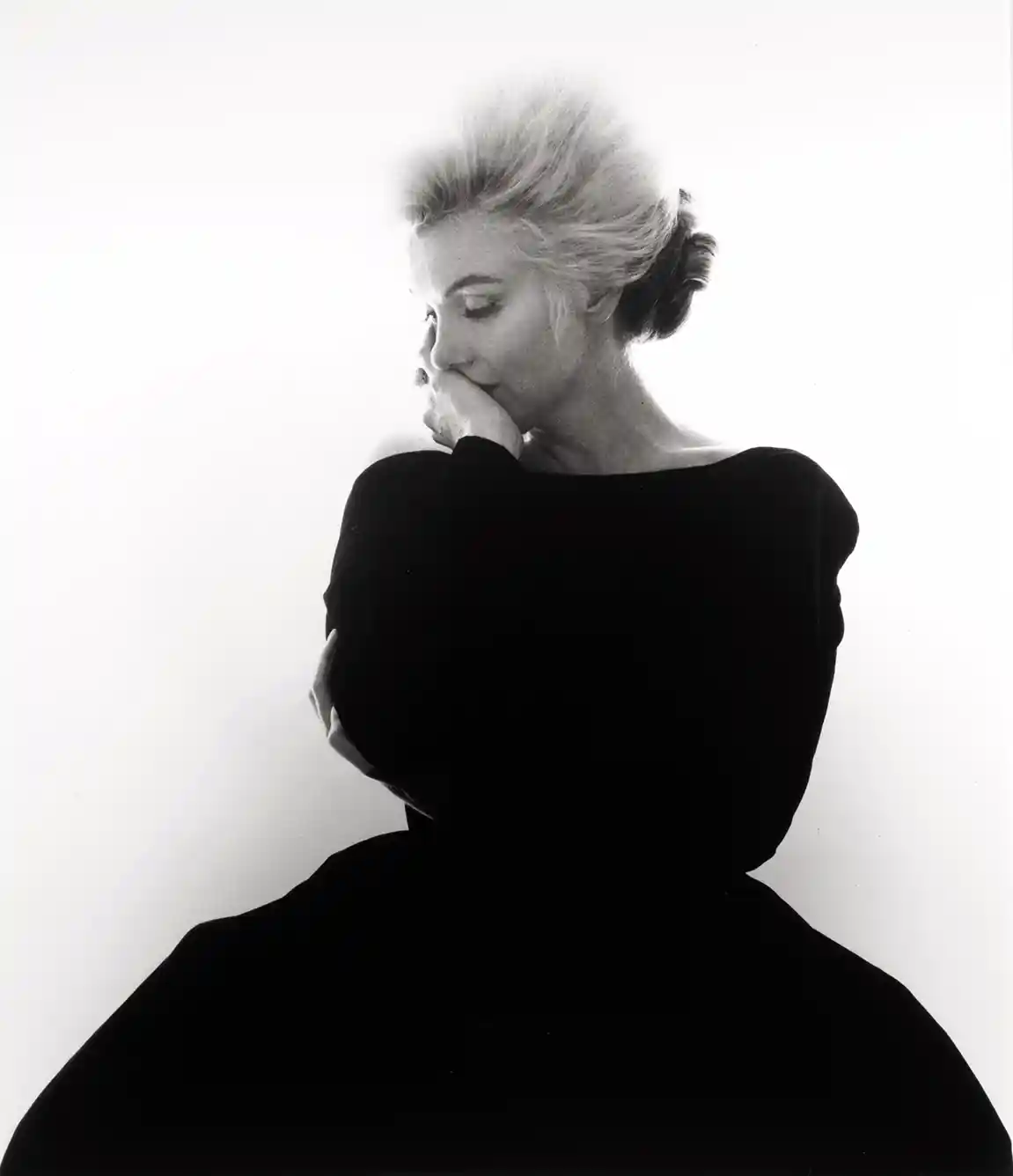 Marilyn Monroe by Bert Stern | Celebrity Photo Poster | Black & White Pensive Portrait