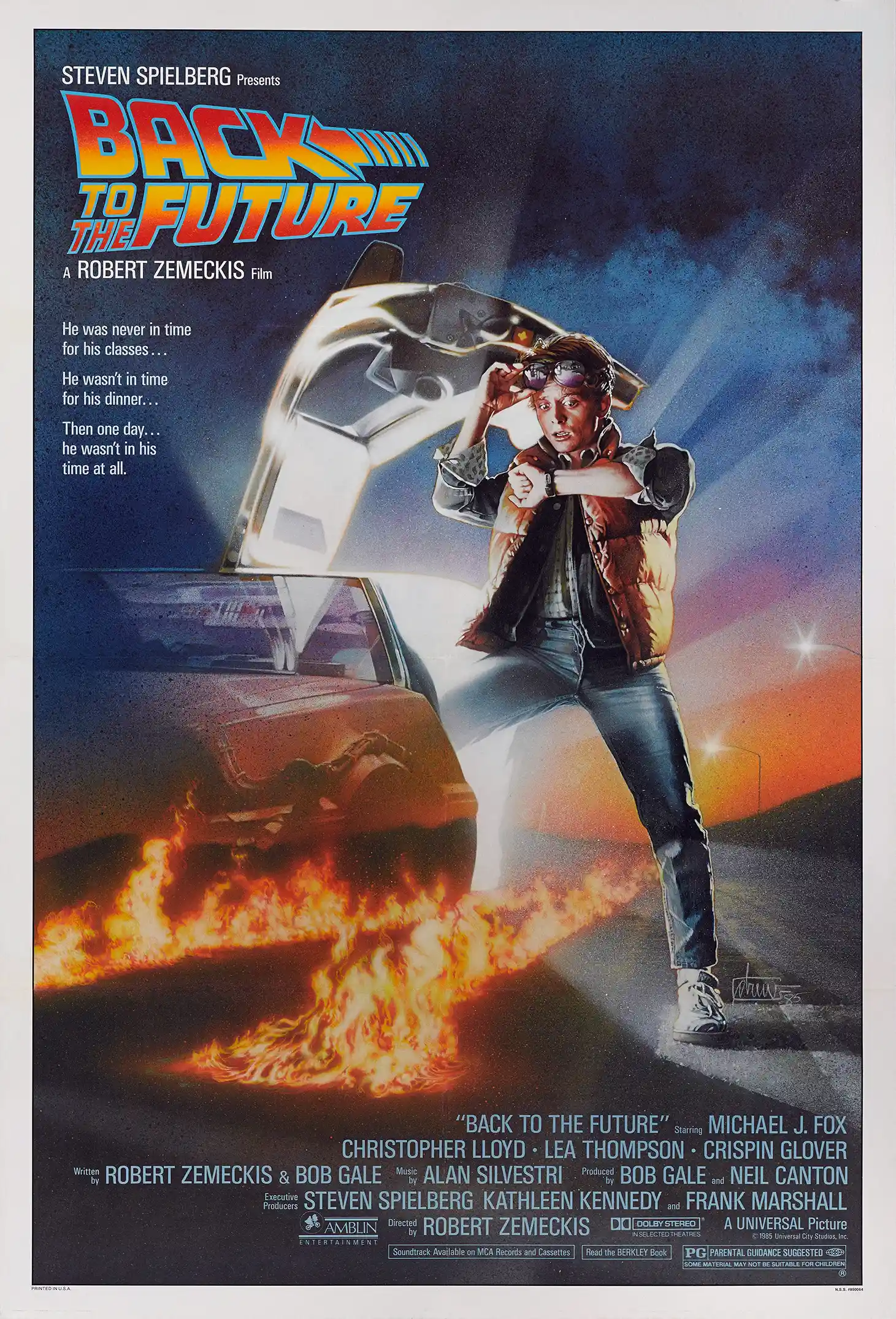 Back To The Future Movie Poster – 1985 Original Theatrical Poster: Vintage Sci-Fi Wall Art Print