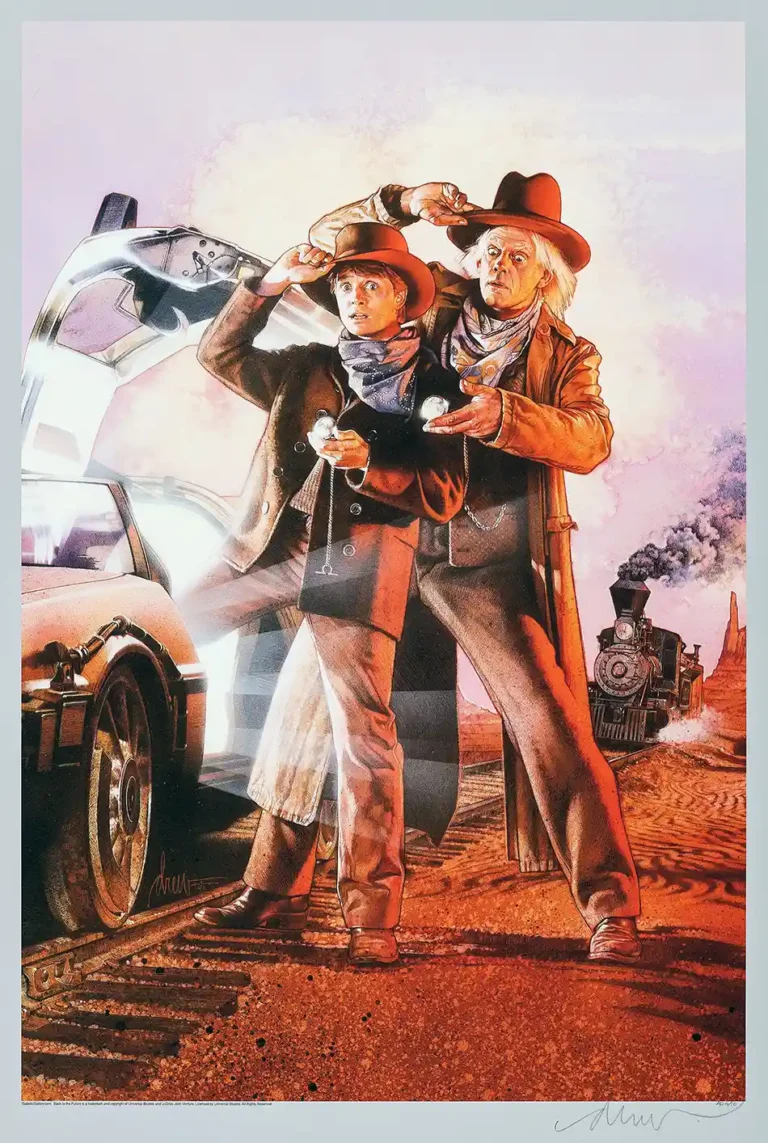 Drew Struzan's Back to the Future Part III Movie Poster - Marty & Doc in the Old West Art Print