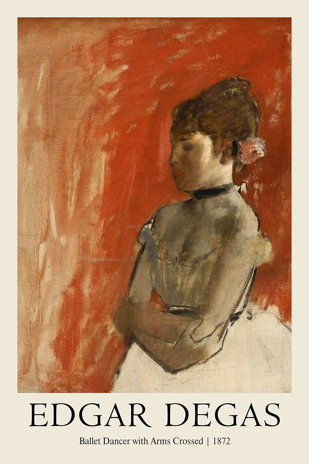 Edgar Degas: Ballet Dancer with Arms Crossed (1872) Classic Art Poster Print