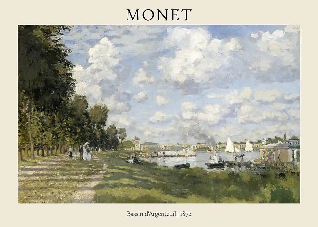 Claude Monet's Bassin d'Argenteuil (1872) Impressionist Landscape Poster