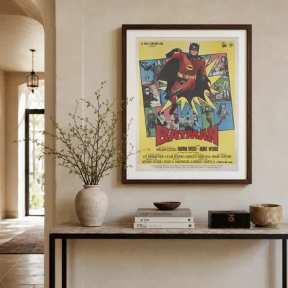 MerchFuse Batman 1966 Italian Superhero movie poster with superhero noir character