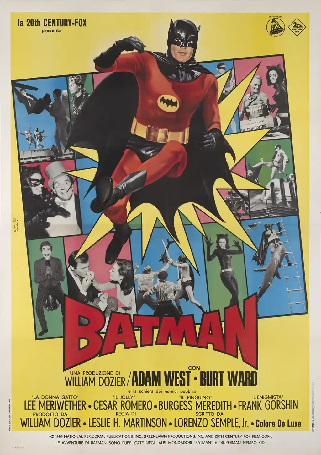 Batman: The Movie (1966) Movie Poster – Italian Poster: Vintage Superhero Wall Art Print