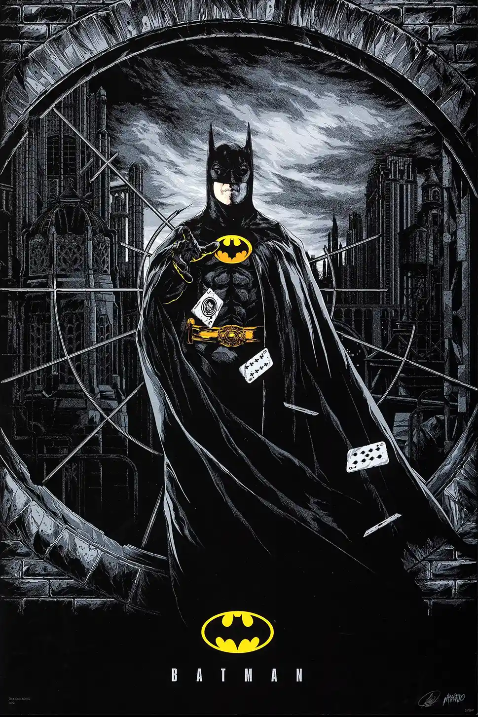 Batman (1989) Mondo Poster by Ken Taylor - Dark Knight Gothic Art Print