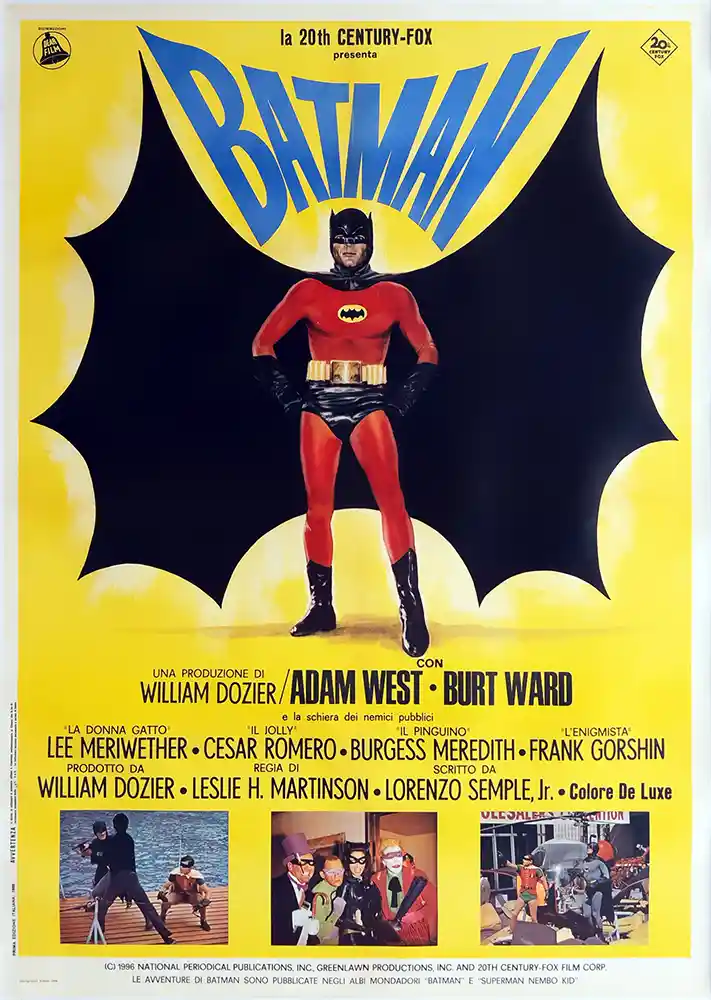 Batman (1966 Film) Movie Poster – Italian Poster: Vintage Superhero Wall Art Print