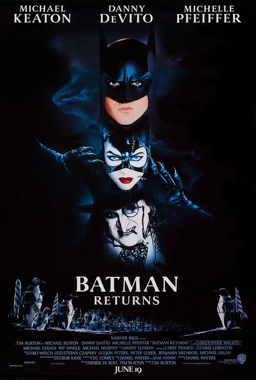 Batman Returns Movie Poster – 1992 Original Theatrical Poster: Vintage Superhero Wall Art Print
