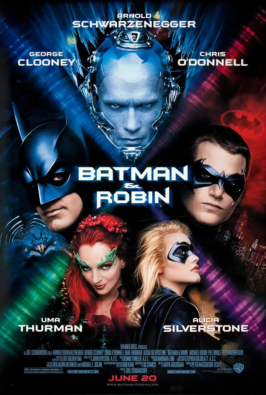 Batman & Robin (1997 Film) Movie Poster – Batman & Robin 1997 Poster: Modern Superhero Wall Art Print